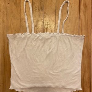 White straight neck top